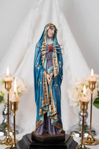 Our Lady of Sorrows Statue with Ornate Patterns – Virgin Mary Statue, Beautiful Catholic Decor, Catholic Gifts for Catholic Women