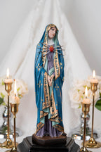 Our Lady of Sorrows Statue with Ornate Patterns – Virgin Mary Statue, Beautiful Catholic Decor, Catholic Gifts for Catholic Women