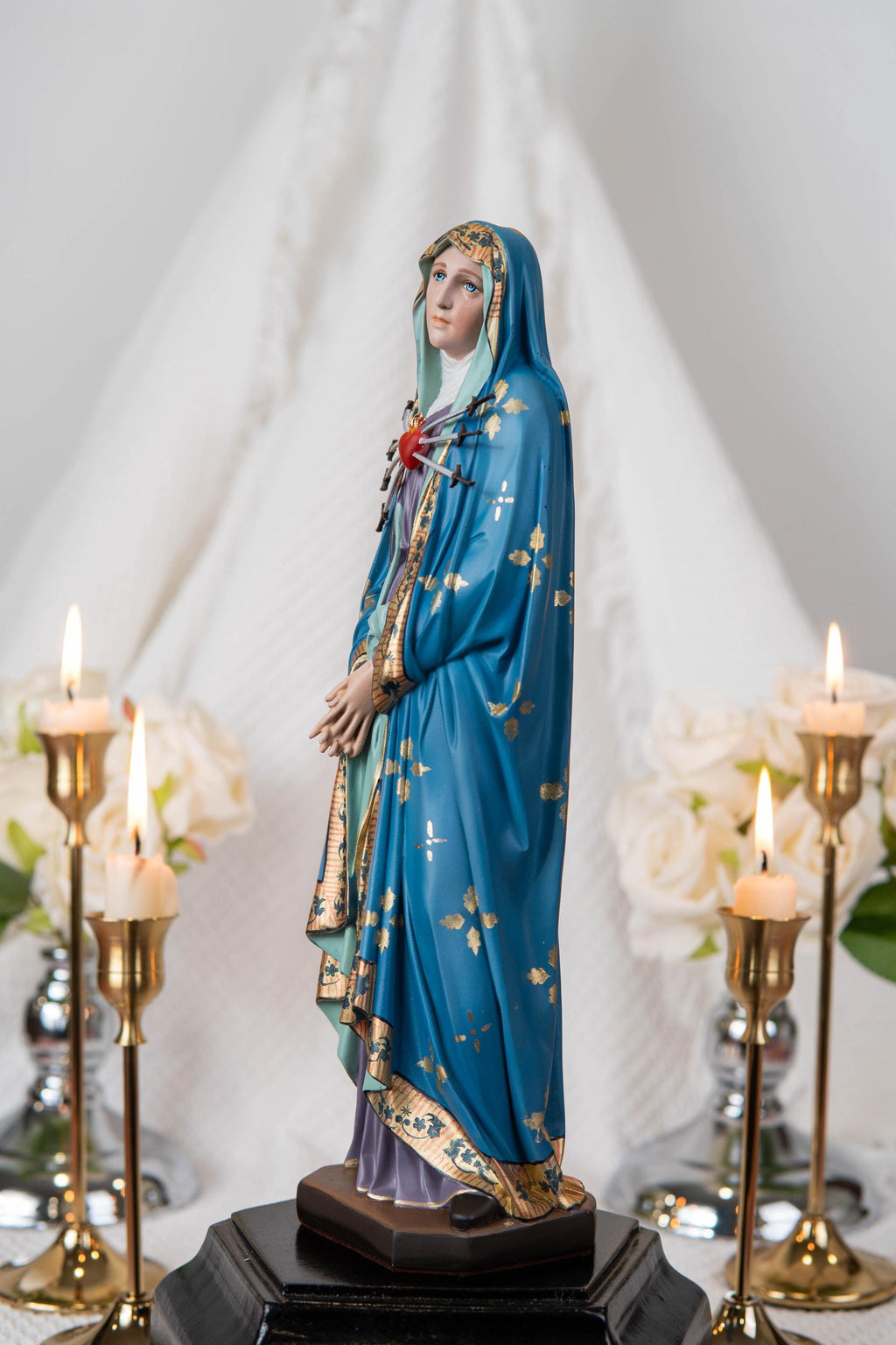 Our Lady of Sorrows Statue with Ornate Patterns – Virgin Mary Statue, Beautiful Catholic Decor, Catholic Gifts for Catholic Women