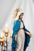 Our Lady of Grace Statue 9.8" and Halo - Virgen Maria, Virgin Mary Statue, Mother Mary, Mary Statue Catholic, Catholic Gifts for Women