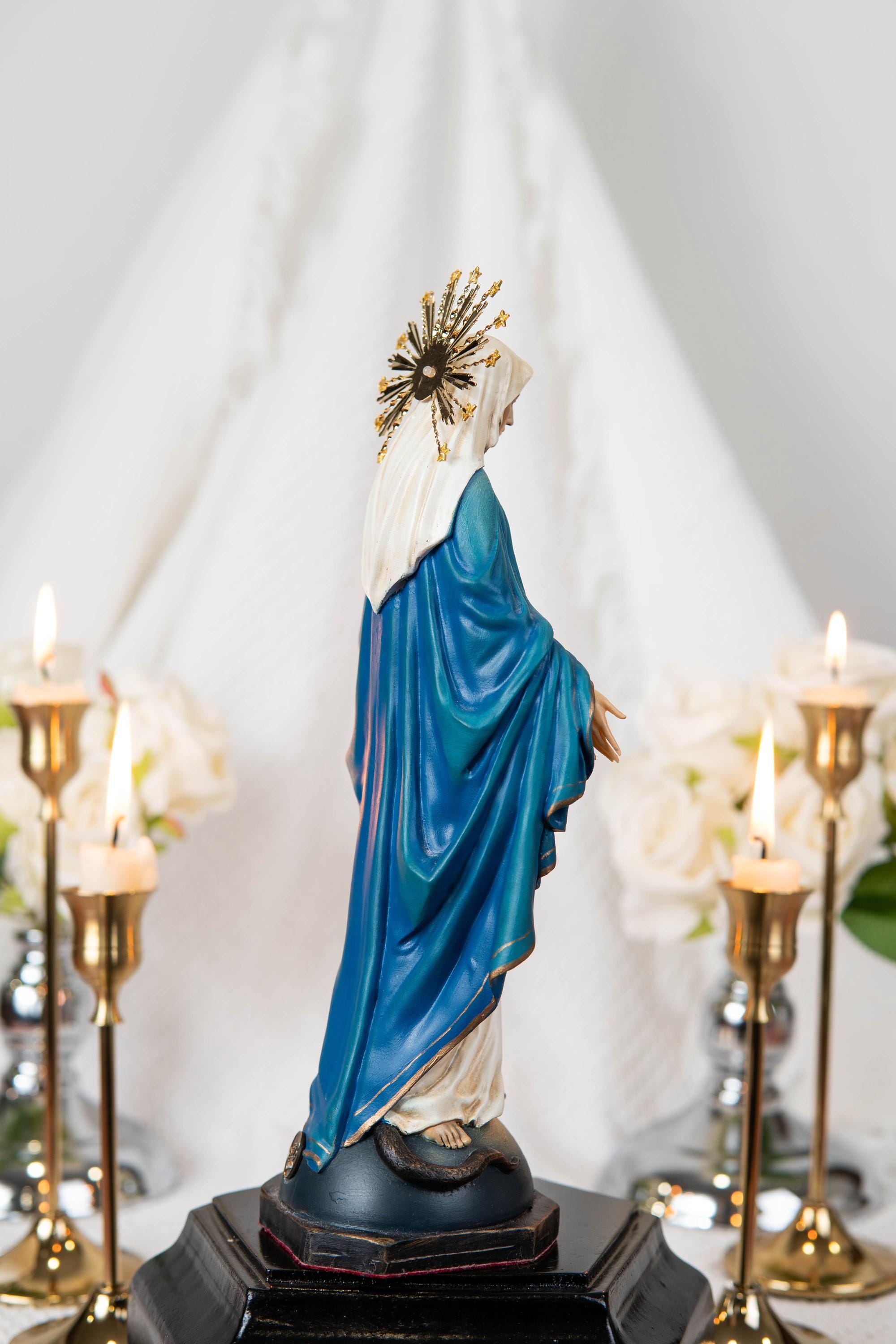Our Lady of Grace Statue 9.8" and Halo - Virgen Maria, Virgin Mary Statue, Mother Mary, Mary Statue Catholic, Catholic Gifts for Women