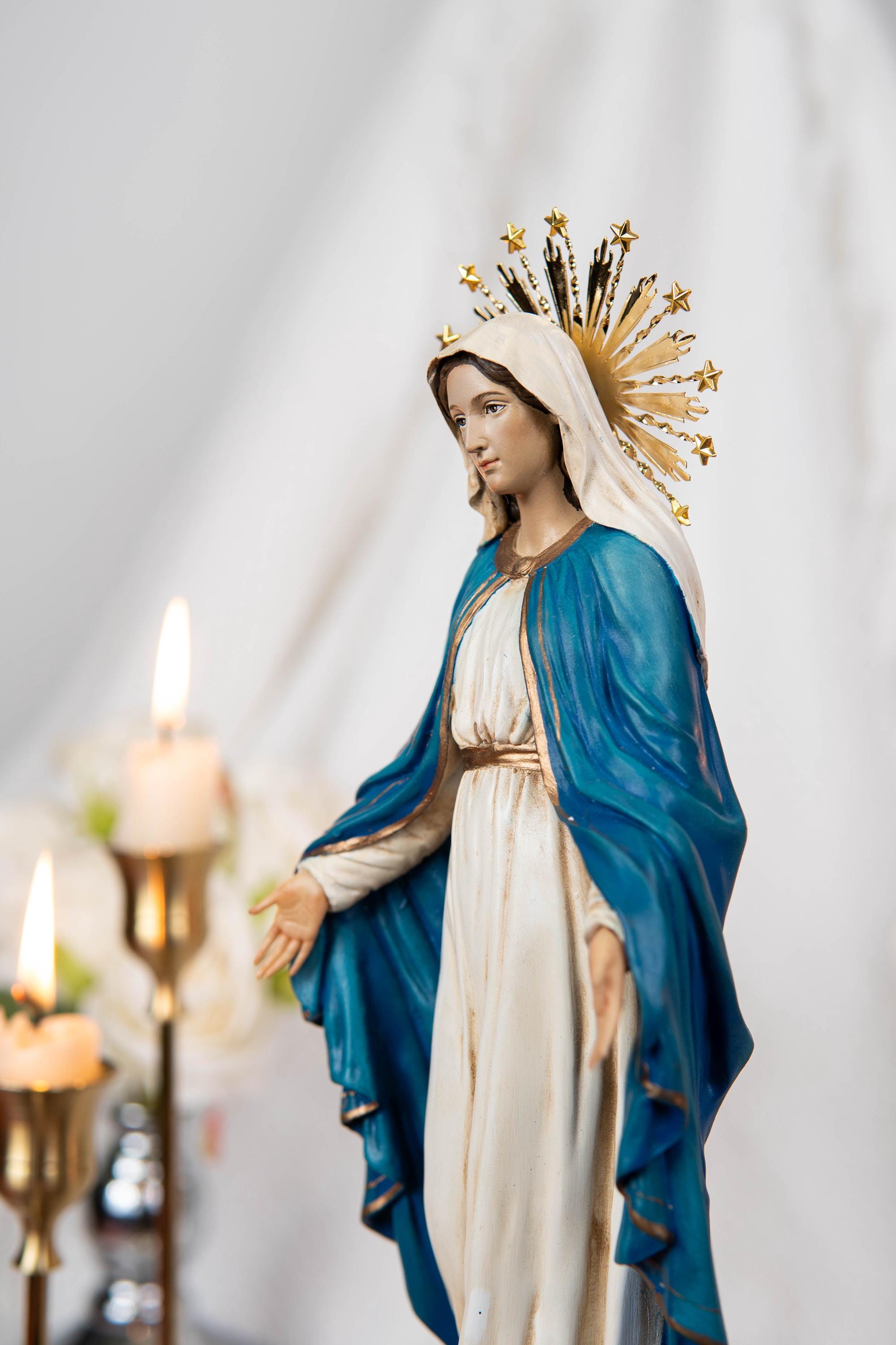 Our Lady of Grace Statue 9.8" and Halo - Virgen Maria, Virgin Mary Statue, Mother Mary, Mary Statue Catholic, Catholic Gifts for Women