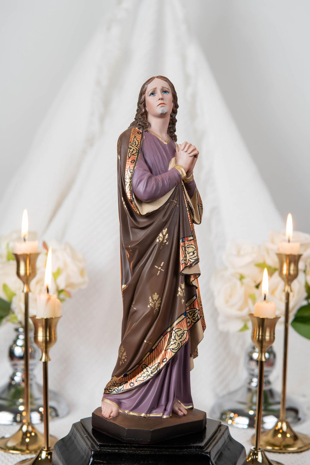 Catholic Statue Set: Our Lady of Sorrows & St John Apostle, Religious Figurines, Catholic Home Decor, Altar Decor, Catholic Gifts Women