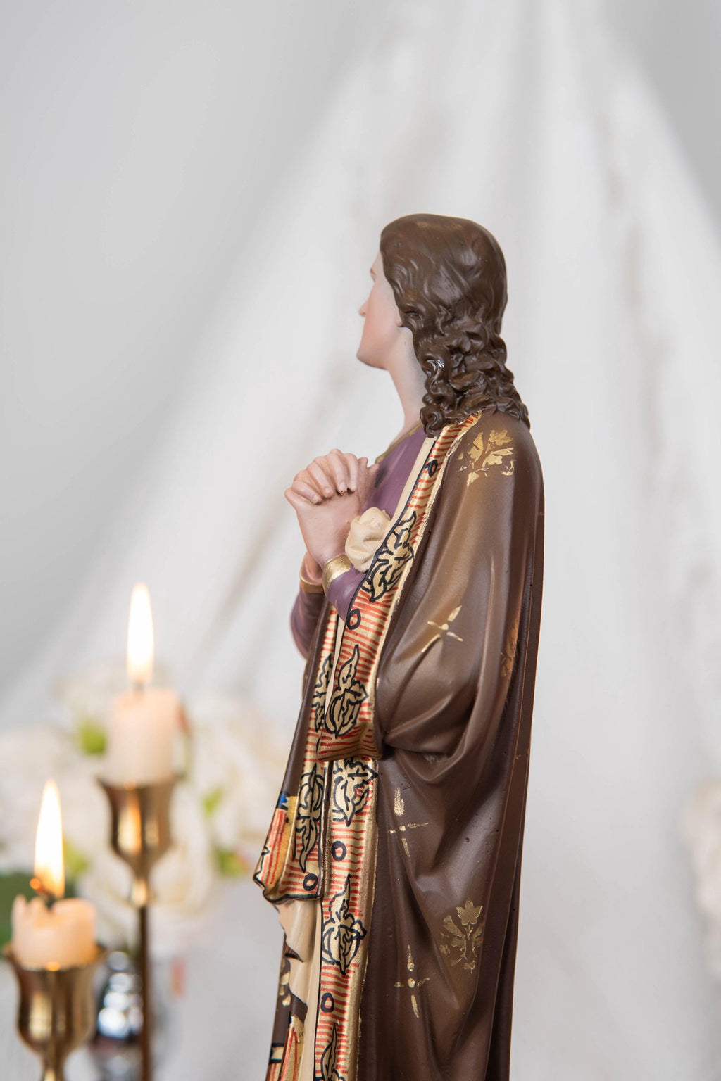 Catholic Statue Set: Our Lady of Sorrows & St John Apostle, Religious Figurines, Catholic Home Decor, Altar Decor, Catholic Gifts Women