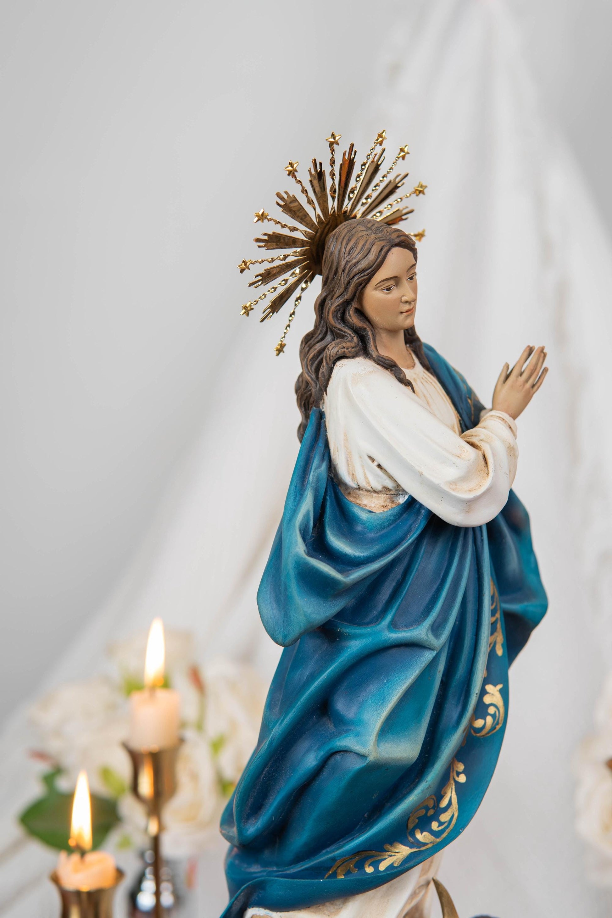 Virgin Mary Statue Hand-Painted Immaculate Conception Statue
