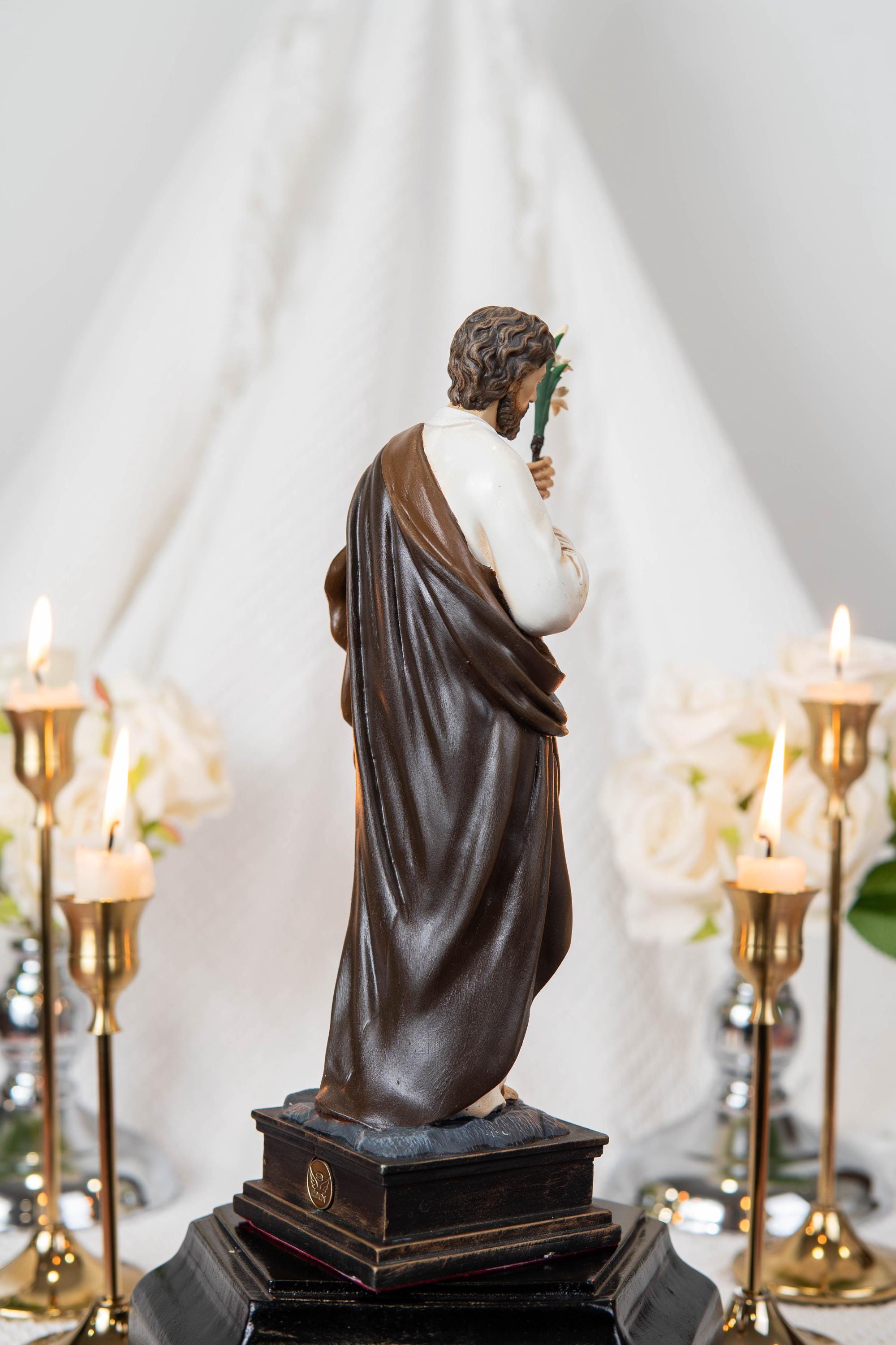 Saint Joseph Statue for Prayer Corner 9.8" - Catholic Home Decor, Religious Figurines, Catholic Gifts for Men & Women, Religious Statues