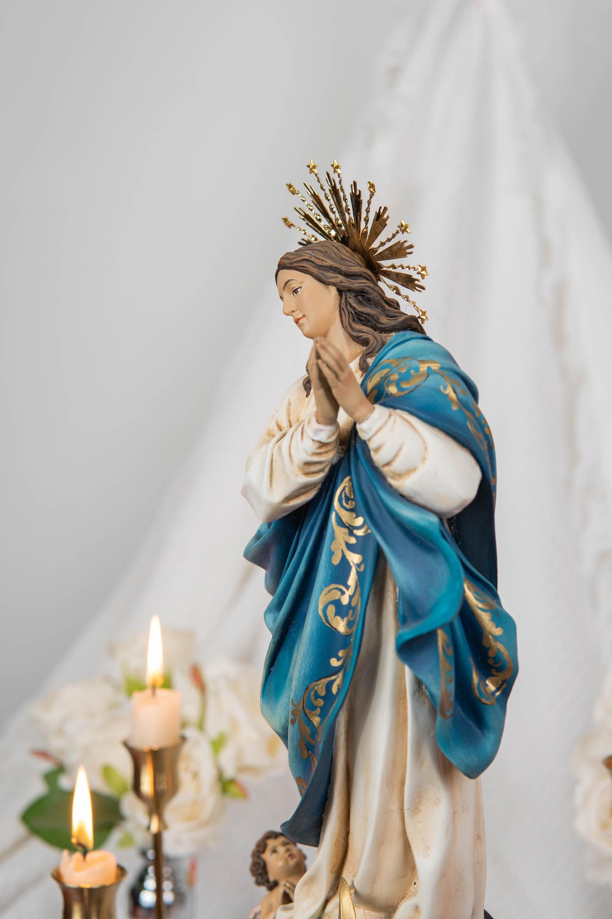 Virgin Mary Statue Hand-Painted Immaculate Conception Statue