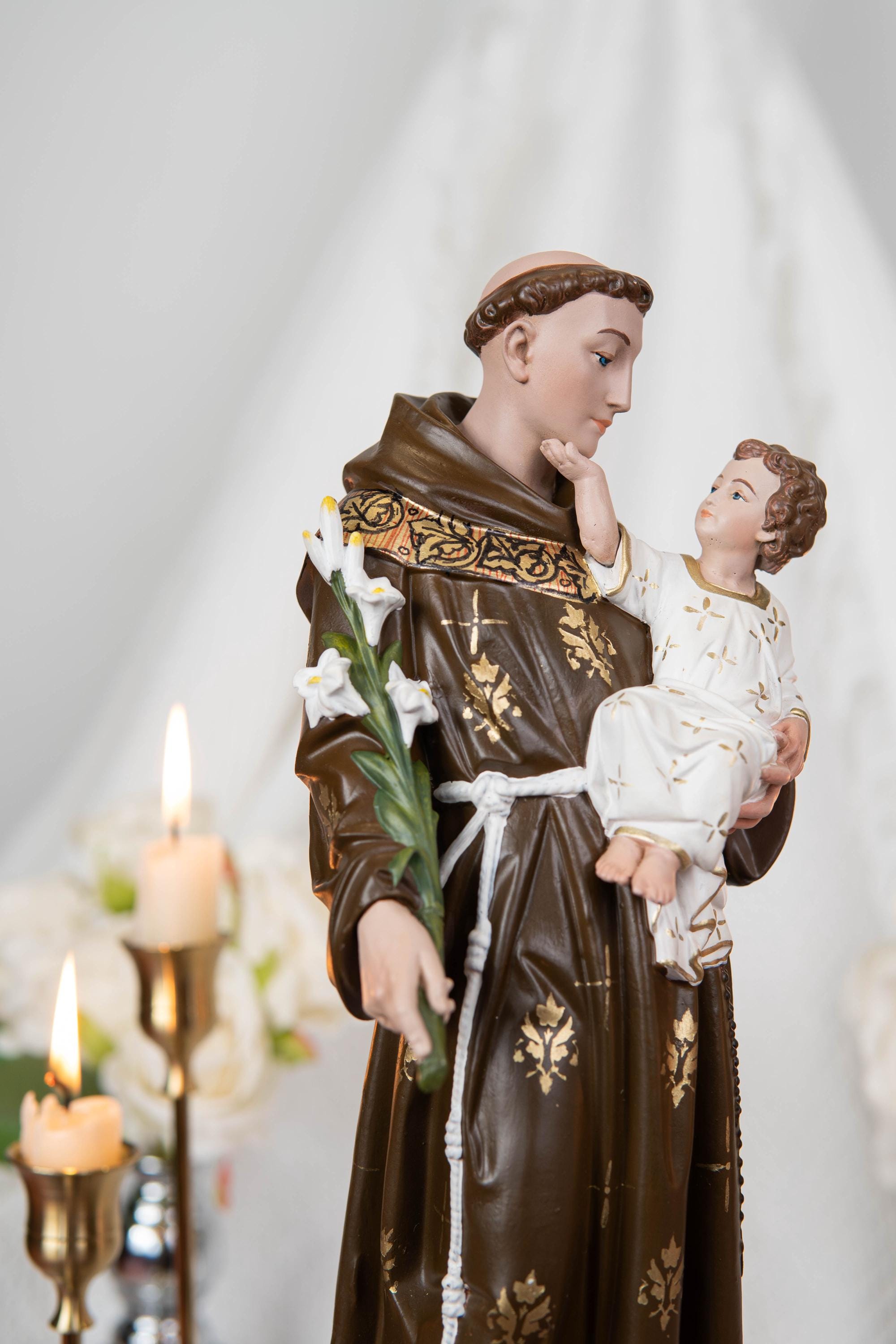 Saint Anthony Statue Holding Baby Jesus - Catholic Altar Decor, Religious Statues Catholic, Home Decor Gift, Catholic Gifts, Saint Statues