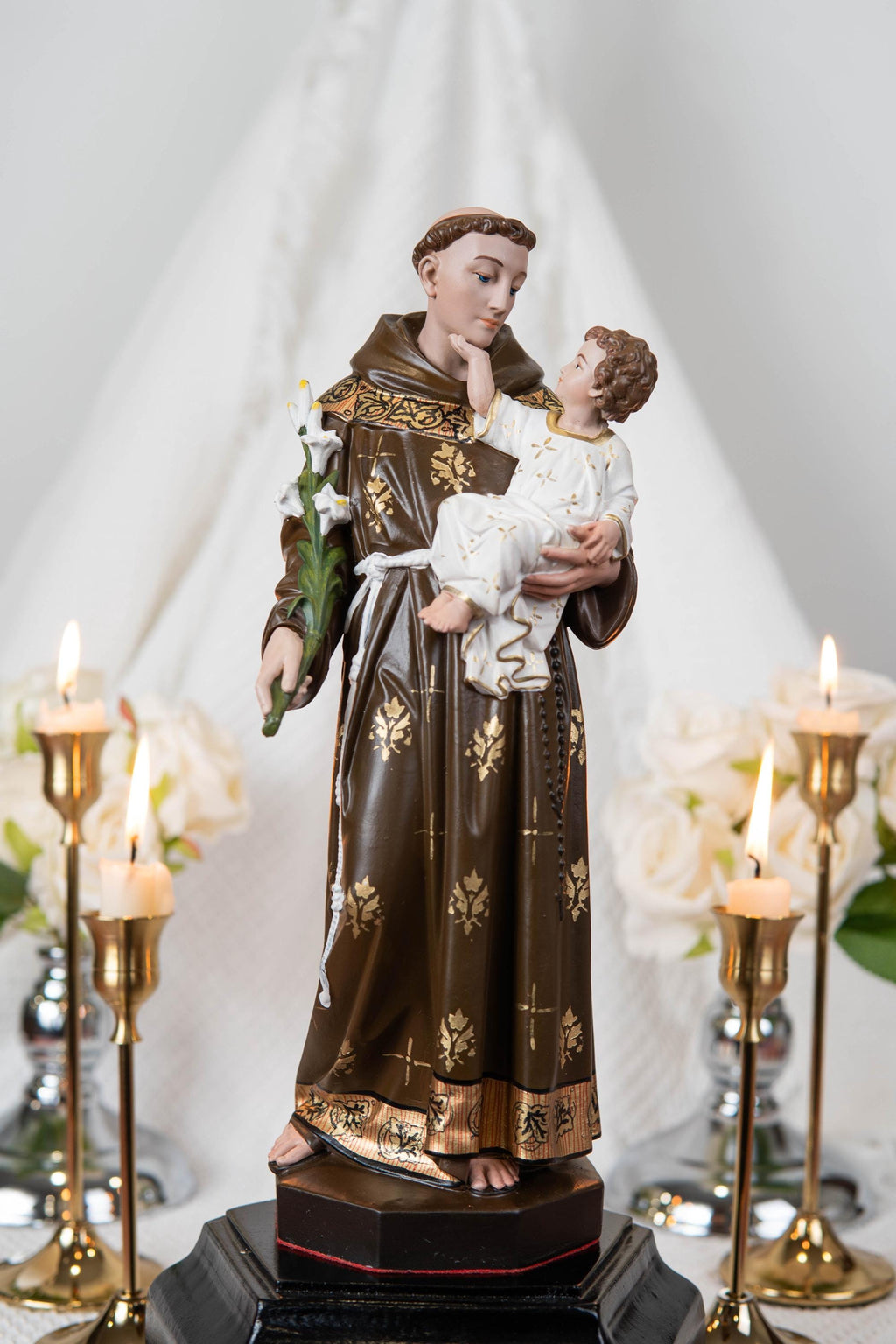 Saint Anthony Statue Holding Baby Jesus - Catholic Altar Decor, Religious Statues Catholic, Home Decor Gift, Catholic Gifts, Saint Statues