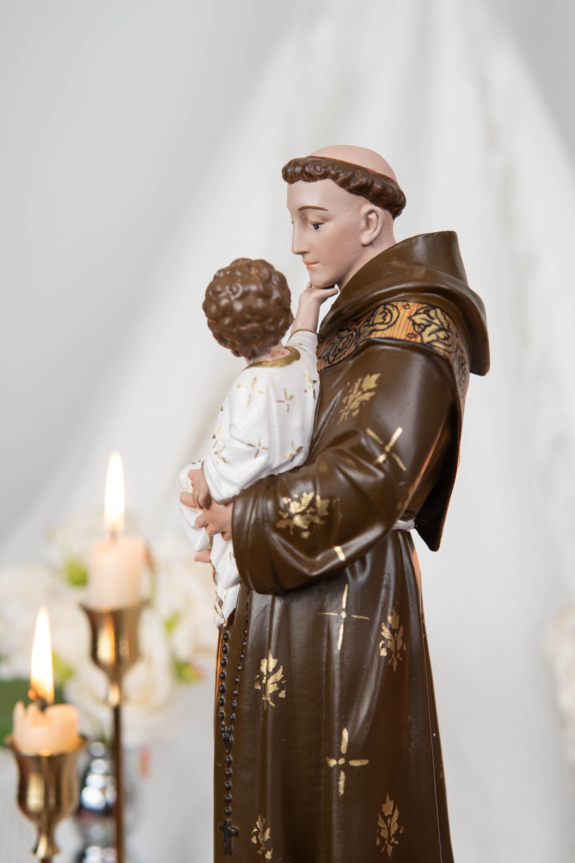 Saint Anthony Statue Holding Baby Jesus - Catholic Altar Decor, Religious Statues Catholic, Home Decor Gift, Catholic Gifts, Saint Statues