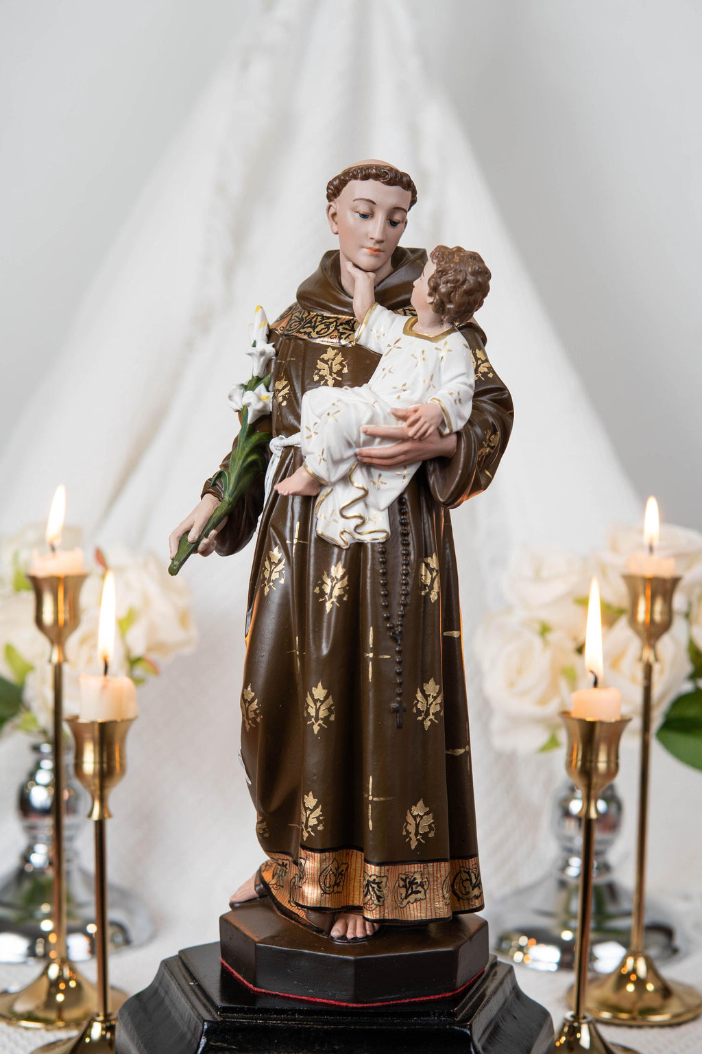 Saint Anthony Statue Holding Baby Jesus - Catholic Altar Decor, Religious Statues Catholic, Home Decor Gift, Catholic Gifts, Saint Statues