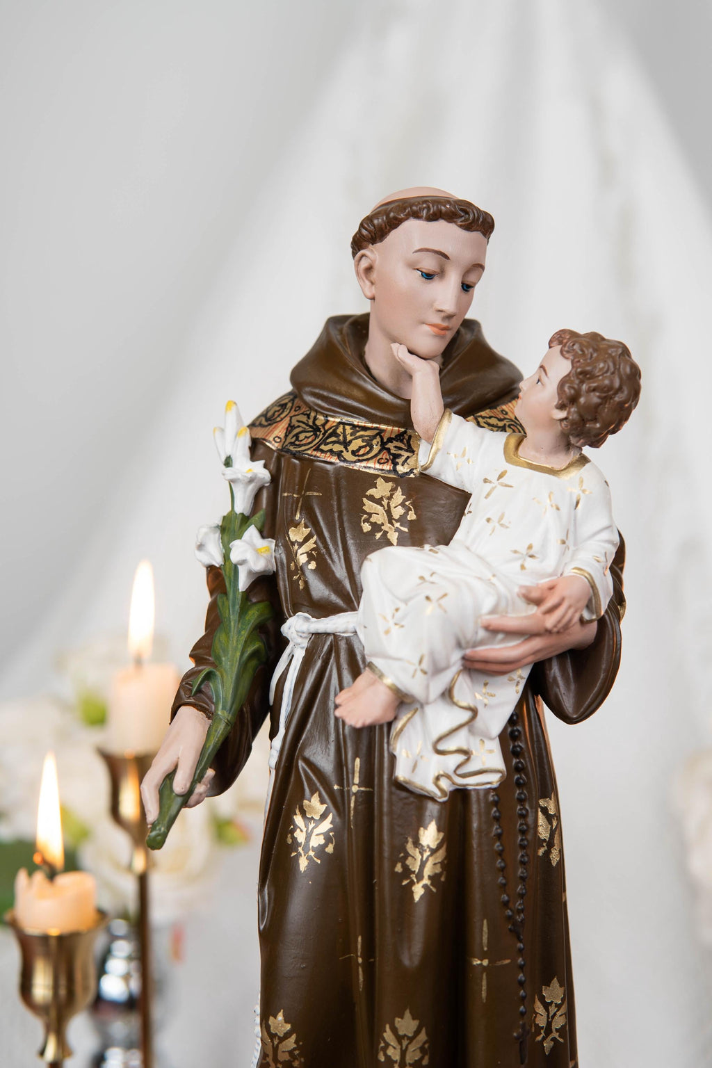 Saint Anthony Statue Holding Baby Jesus - Catholic Altar Decor, Religious Statues Catholic, Home Decor Gift, Catholic Gifts, Saint Statues