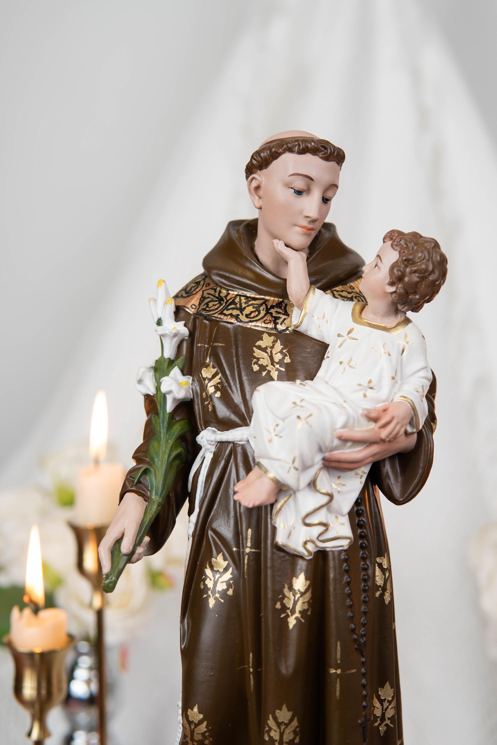 Saint Anthony Statue Holding Baby Jesus - Catholic Altar Decor, Religious Statues Catholic, Home Decor Gift, Catholic Gifts, Saint Statues