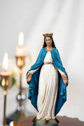 Hand-Painted Our Lady of Grace Virgen Maria 5.1" - Virgin Mary Statue, Mother Mary Statue, Catholic Gifts for Women, Catholic Home Decor