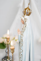Hand Painted Our Lady of Fatima Virgin Mary Statue - Mother Mary Catholic Decor Religious Figurine Catholic Gifts & Gifts for Catholic Women