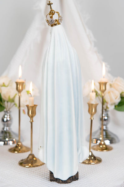 Hand Painted Our Lady of Fatima Virgin Mary Statue - Mother Mary Catholic Decor Religious Figurine Catholic Gifts & Gifts for Catholic Women