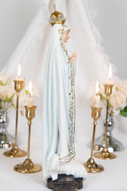Hand Painted Our Lady of Fatima Virgin Mary Statue - Mother Mary Catholic Decor Religious Figurine Catholic Gifts & Gifts for Catholic Women