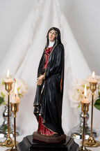 Our Lady of Sorrows Statue – Black cloak, Virgin Mary Statue, Beautiful Catholic Decor, Catholic Gifts, Meaningful Gifts for Catholic Women