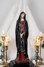 Our Lady of Sorrows Statue – Black cloak, Virgin Mary Statue, Beautiful Catholic Decor, Catholic Gifts, Meaningful Gifts for Catholic Women