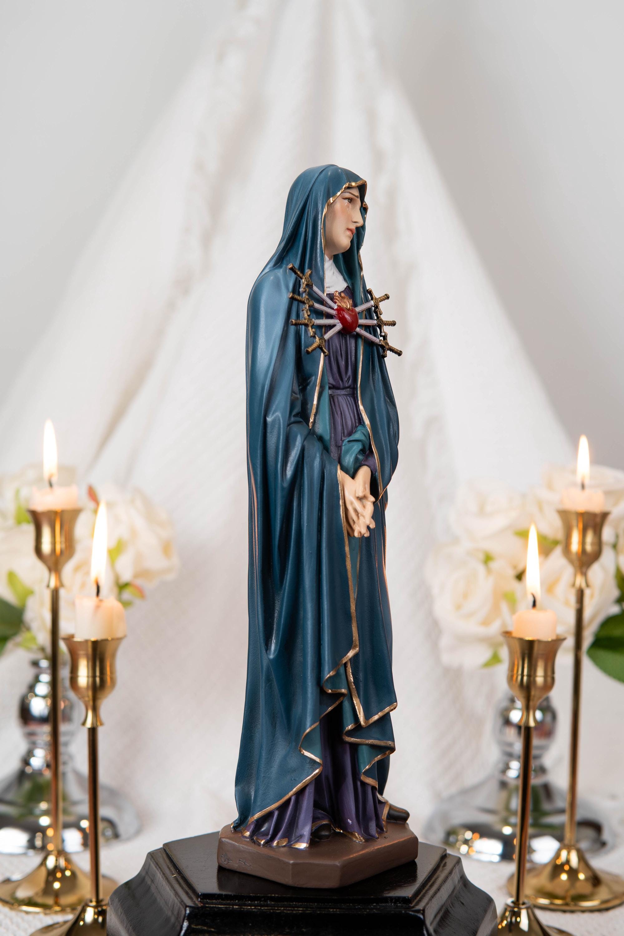 Our Lady of Sorrows Statue – Virgin Mary Statue, Beautiful Catholic Decor, Catholic Gifts, Meaningful Gifts for Catholic Women