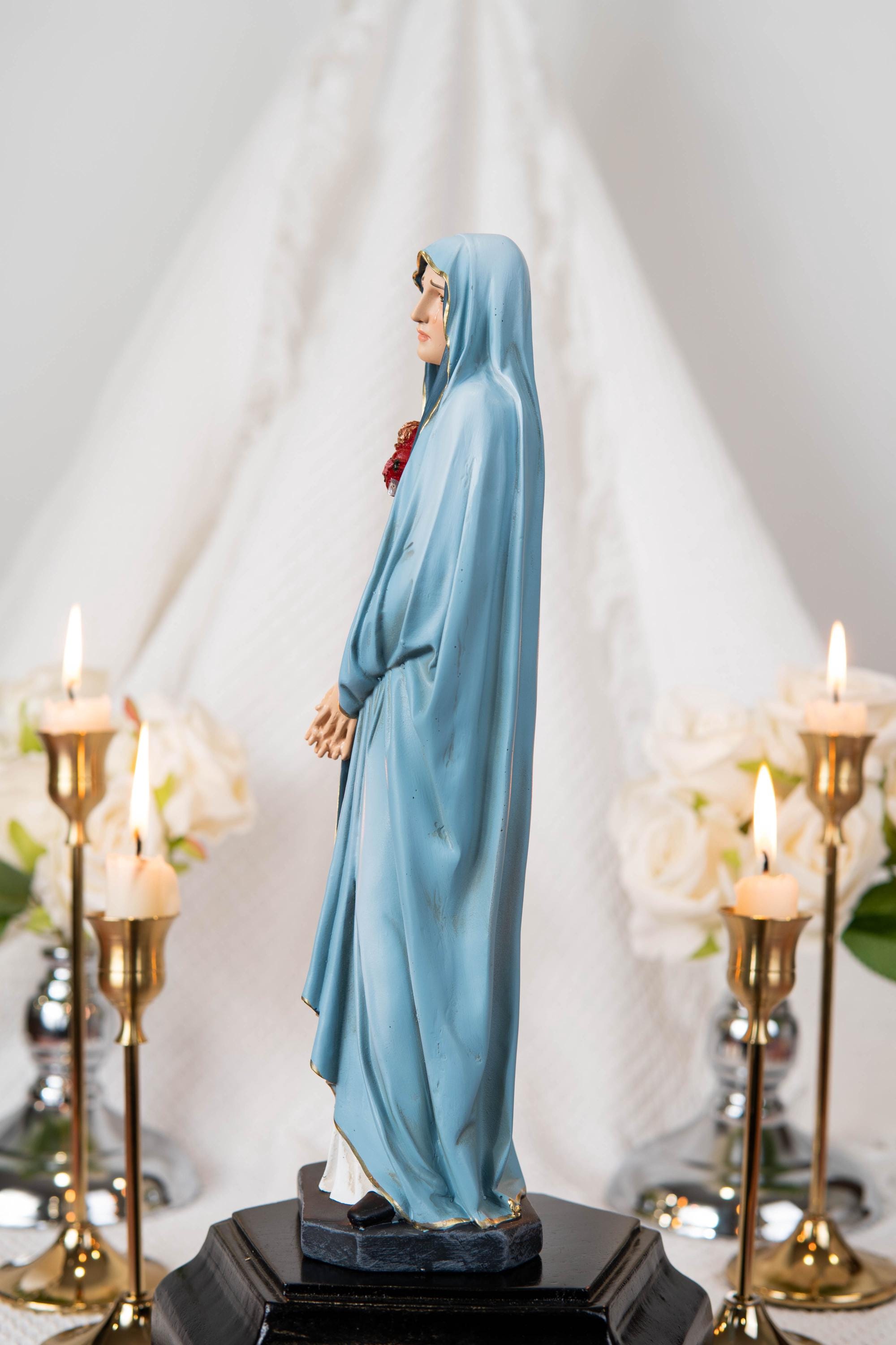 Our Lady of Sorrows Statue with One Sword - Virgin Mary Statue, Beautiful Catholic Decor, Catholic Gifts, Gifts for Catholic Women.