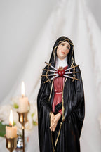 Our Lady of Sorrows Statue – Black Cloak, Virgin Mary Statue, Beautiful Catholic Decor, Catholic Gifts, Meaningful Gifts for Catholic Women