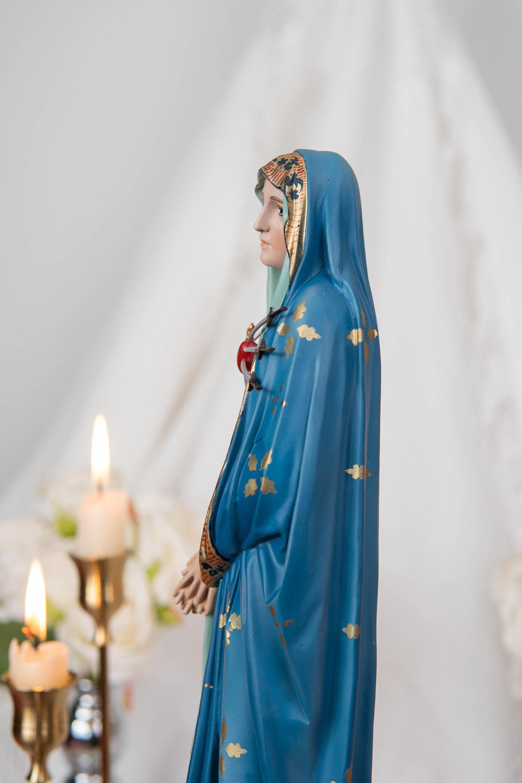 Our Lady of Sorrows Statue with Ornate Patterns – Virgin Mary Statue, Beautiful Catholic Decor, Catholic Gifts for Catholic Women