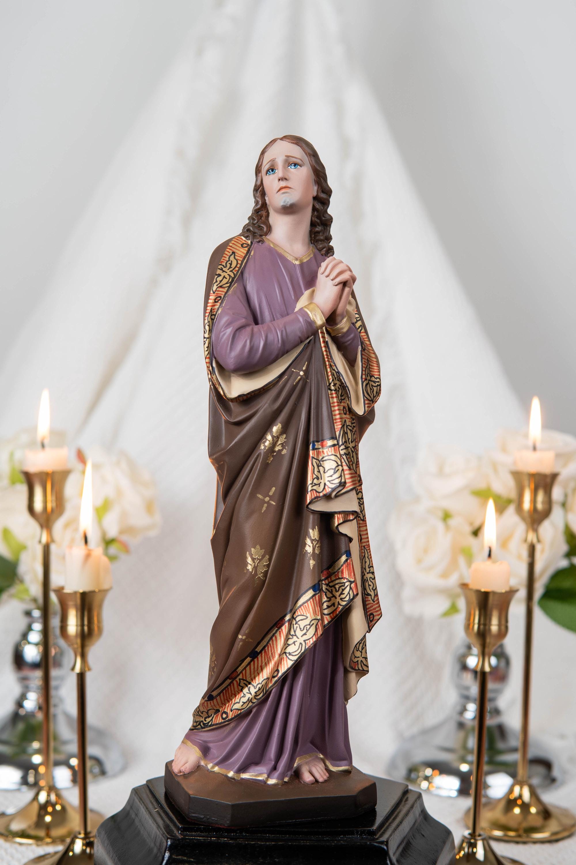 Hand-Painted St. John Apostle Statue – Catholic Decor & Meaningful Christian Gifts, Gifts for Catholic Women, Catholic Home Decor