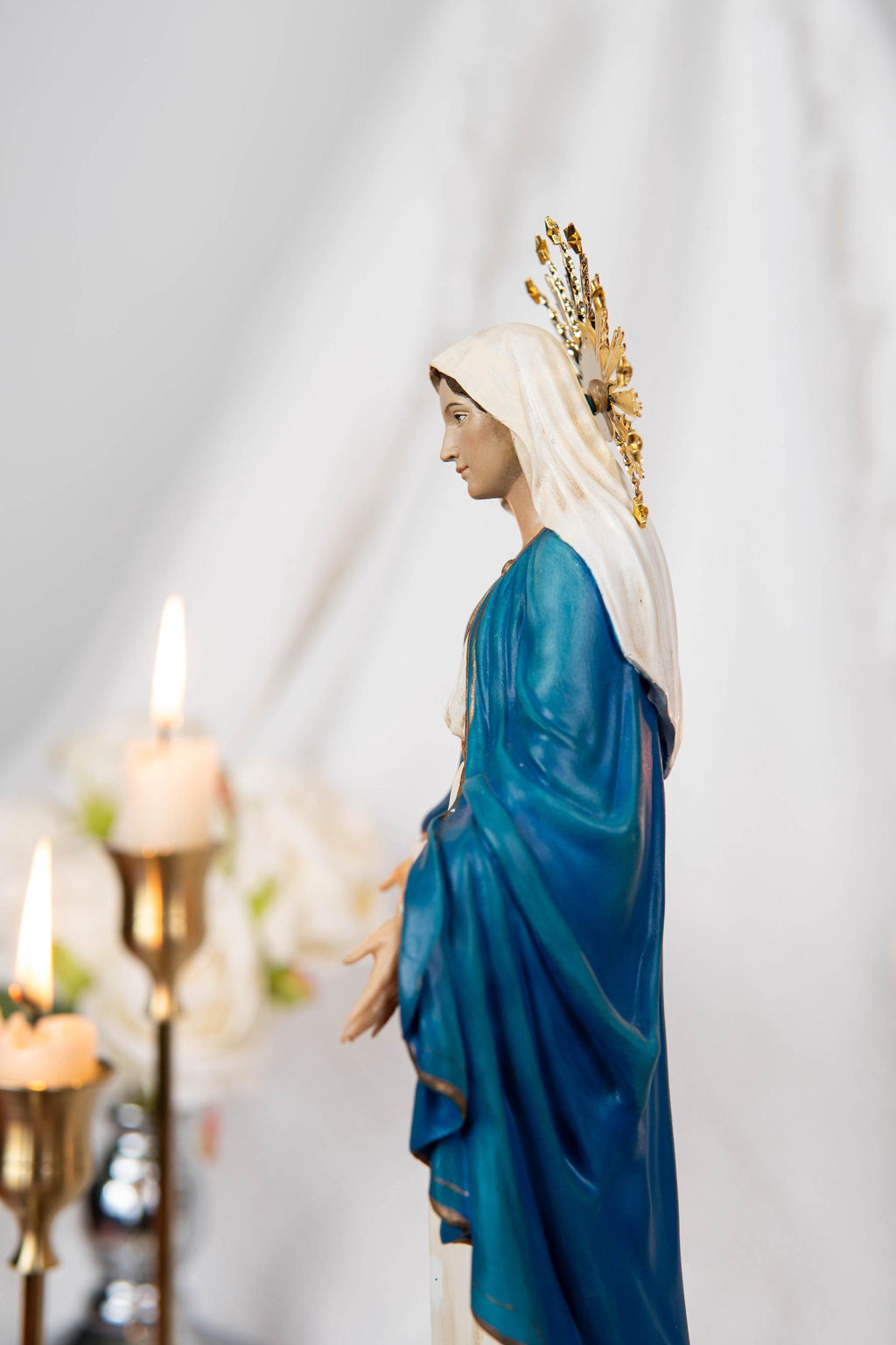 Our Lady of Grace Statue 9.8" and Halo - Virgen Maria, Virgin Mary Statue, Mother Mary, Mary Statue Catholic, Catholic Gifts for Women