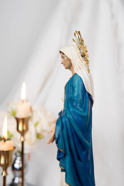 Our Lady of Grace Statue 9.8" and Halo - Virgen Maria, Virgin Mary Statue, Mother Mary, Mary Statue Catholic, Catholic Gifts for Women