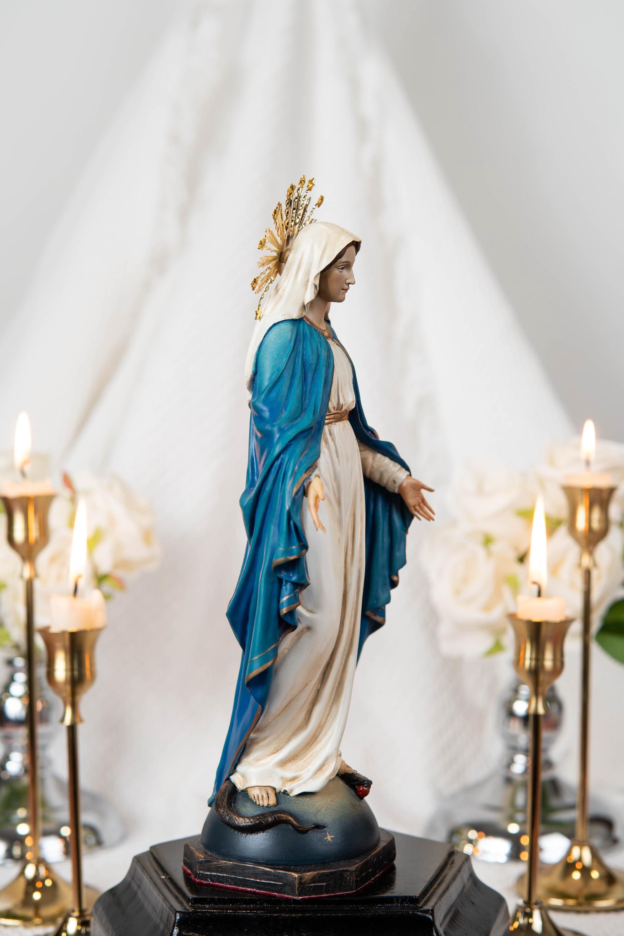 Our Lady of Grace Statue 9.8" and Halo - Virgen Maria, Virgin Mary Statue, Mother Mary, Mary Statue Catholic, Catholic Gifts for Women