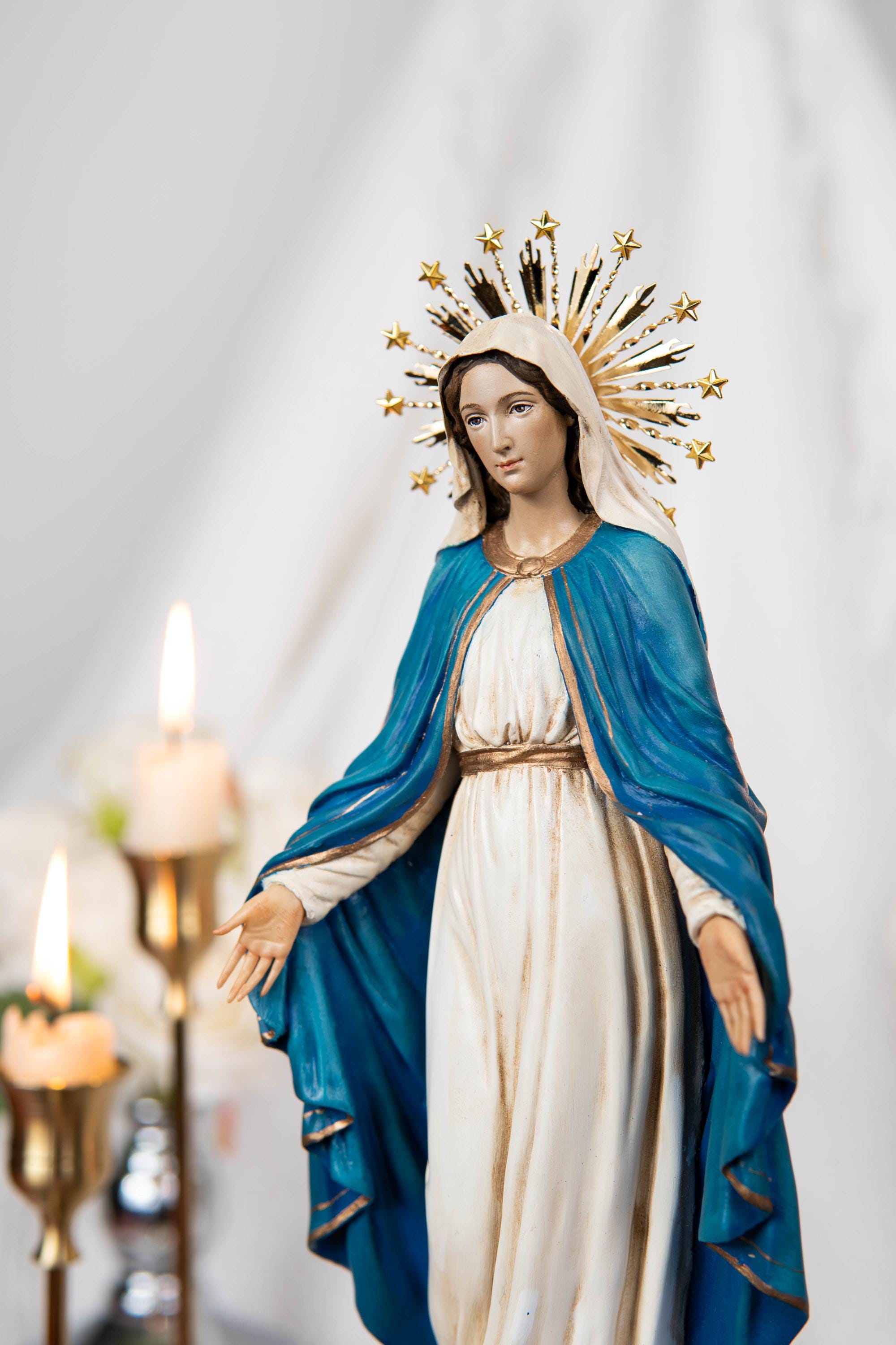 Our Lady of Grace Statue 9.8" and Halo - Virgen Maria, Virgin Mary Statue, Mother Mary, Mary Statue Catholic, Catholic Gifts for Women