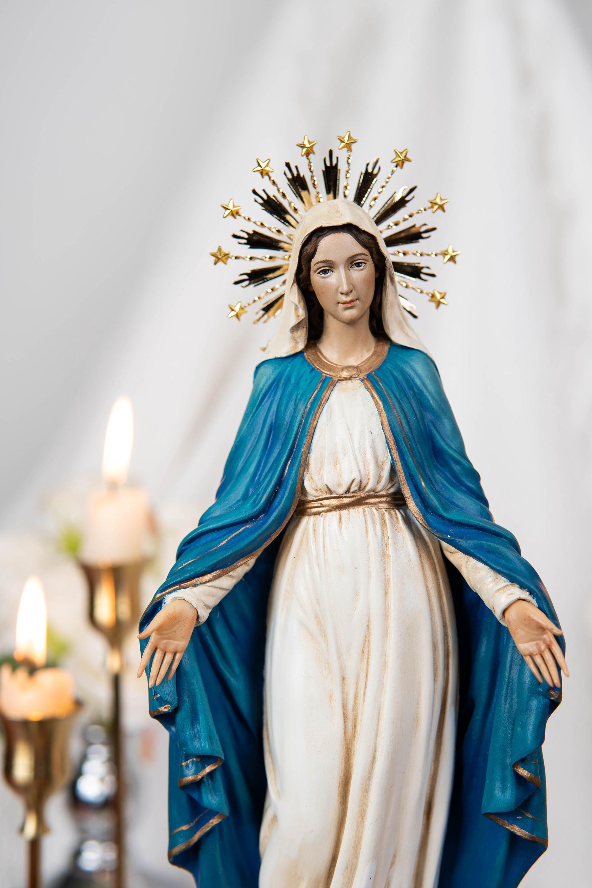 Our Lady of Grace Statue 9.8" and Halo - Virgen Maria, Virgin Mary Statue, Mother Mary, Mary Statue Catholic, Catholic Gifts for Women
