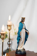 Hand-Painted Our Lady of Grace Virgen Maria 5.1" - Virgin Mary Statue, Mother Mary Statue, Catholic Gifts for Women, Catholic Home Decor