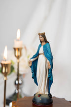 Hand-Painted Our Lady of Grace Virgen Maria 5.1" - Virgin Mary Statue, Mother Mary Statue, Catholic Gifts for Women, Catholic Home Decor
