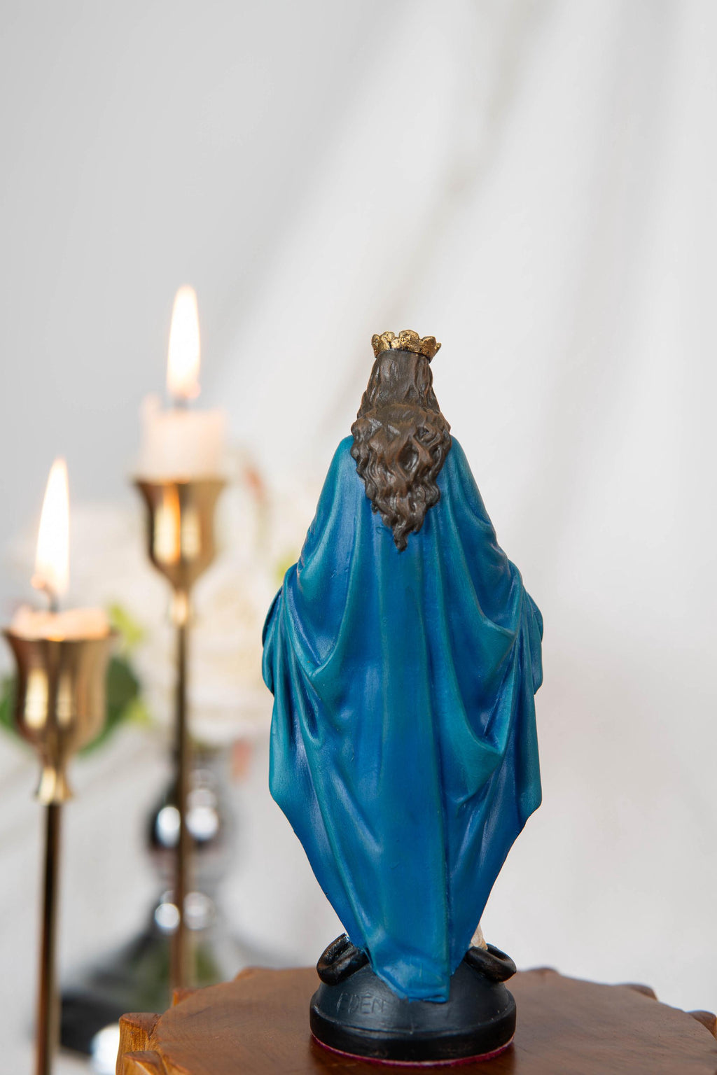 Hand-Painted Our Lady of Grace Virgen Maria 5.1" - Virgin Mary Statue, Mother Mary Statue, Catholic Gifts for Women, Catholic Home Decor