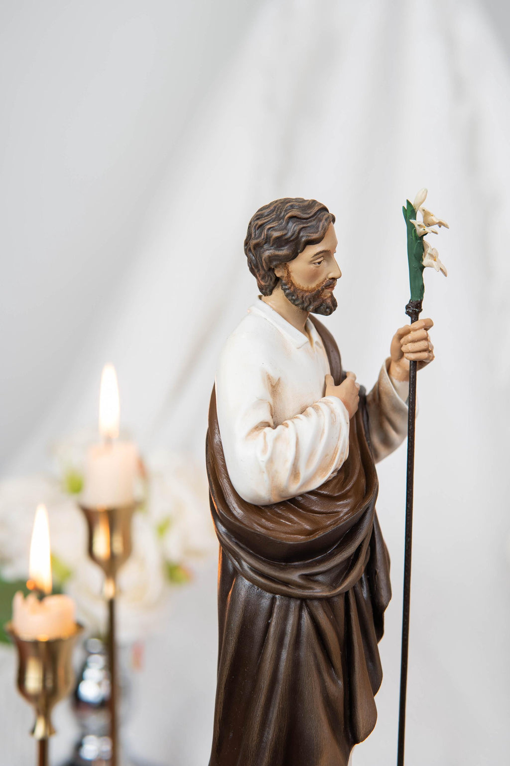 Saint Joseph Statue for Prayer Corner 9.8" - Catholic Home Decor, Religious Figurines, Catholic Gifts for Men & Women, Religious Statues