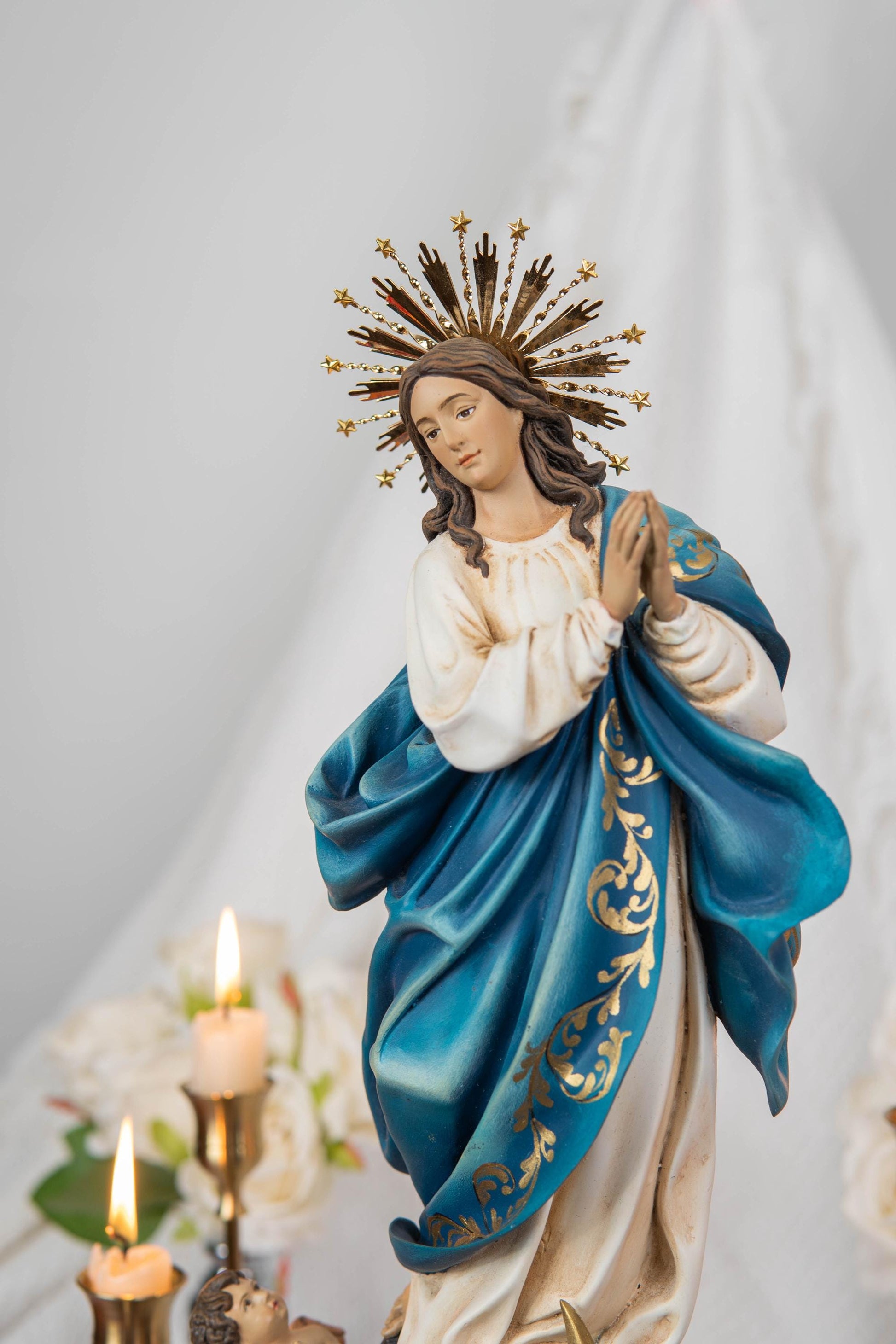 Virgin Mary Statue Hand-Painted Immaculate Conception Statue