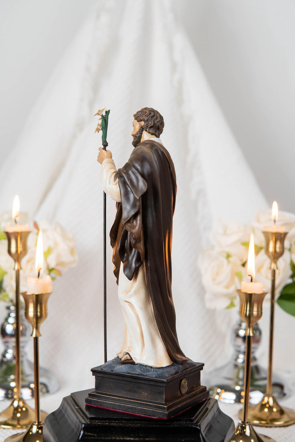 Saint Joseph Statue for Prayer Corner 9.8" - Catholic Home Decor, Religious Figurines, Catholic Gifts for Men & Women, Religious Statues