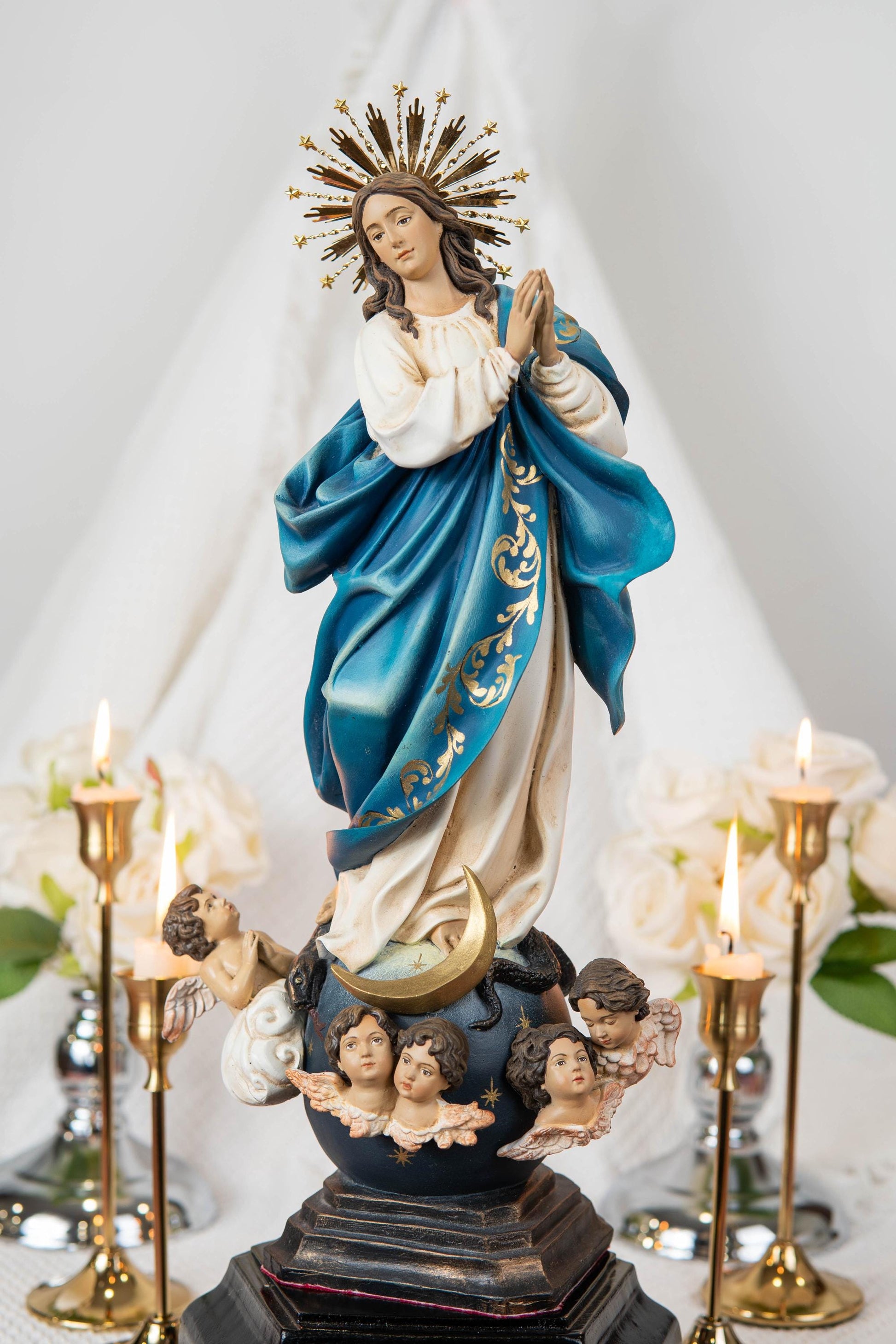 Virgin Mary Statue Hand-Painted Immaculate Conception Statue