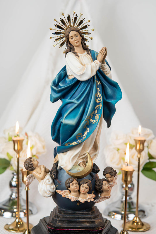 Virgin Mary Statue Hand-Painted Immaculate Conception Statue, Catholic Decor Catholic Gifts – Inspirational Gifts for Catholic Women
