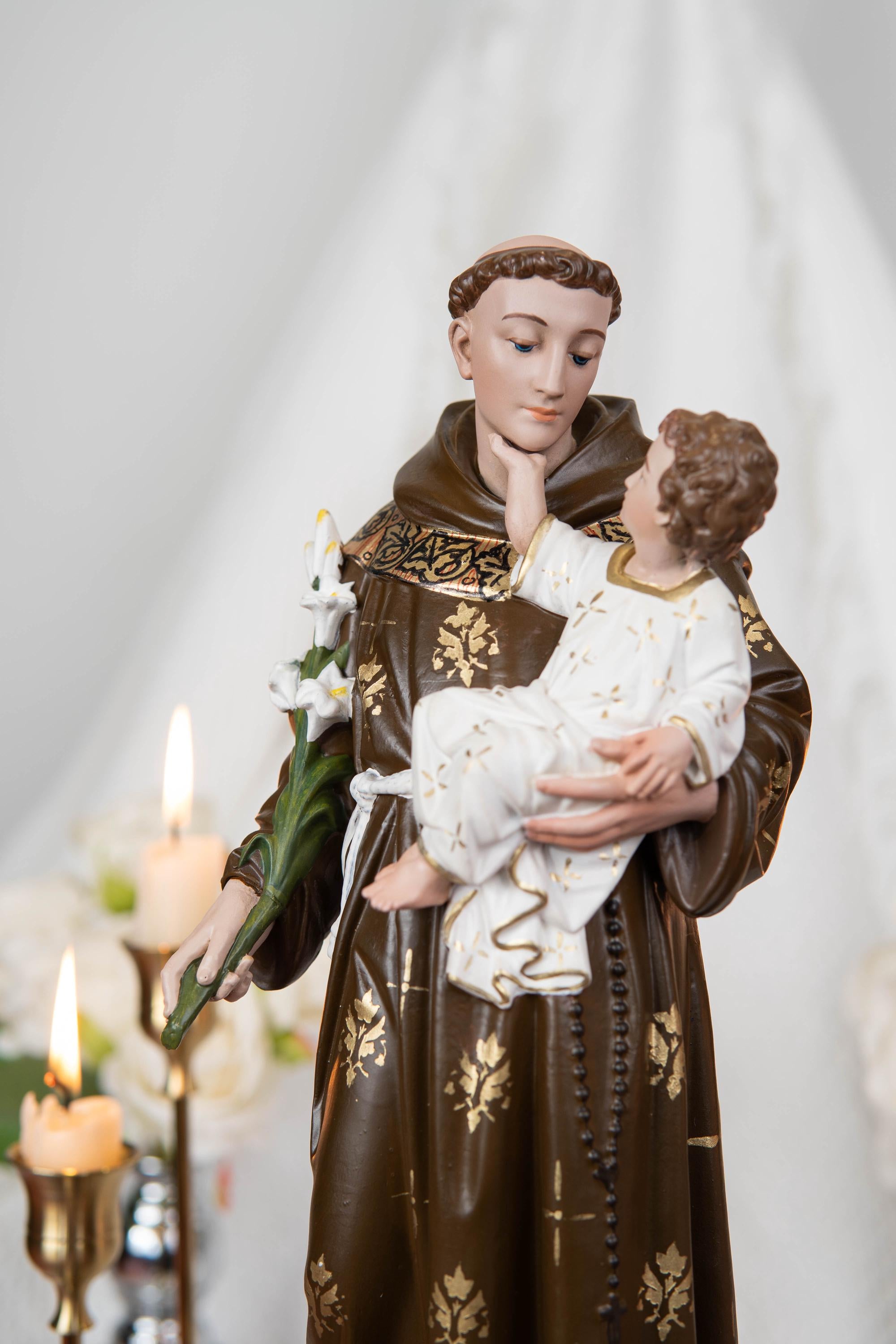 Saint Anthony Statue Holding Baby Jesus - Catholic Altar Decor, Religious Statues Catholic, Home Decor Gift, Catholic Gifts, Saint Statues