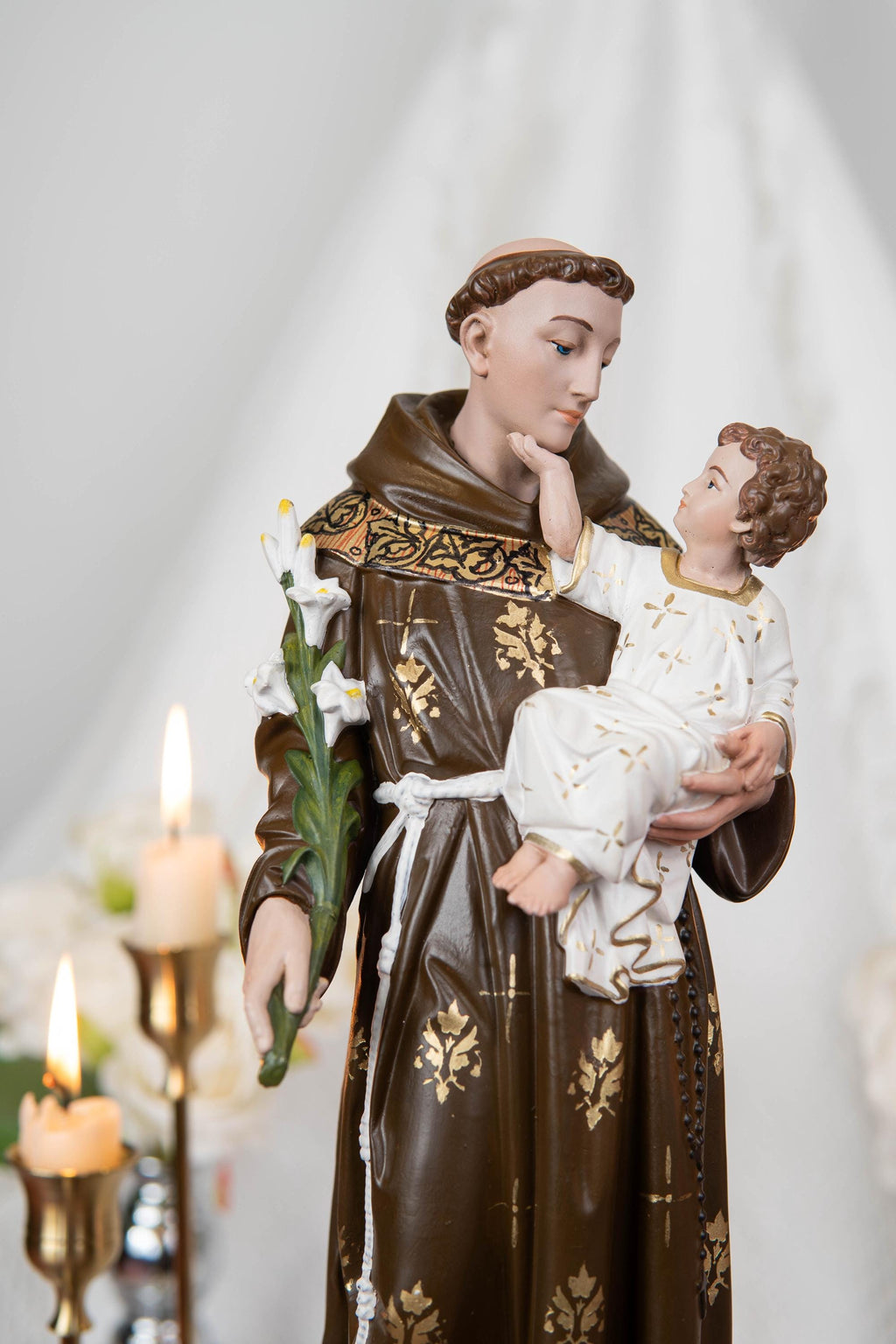 Saint Anthony Statue Holding Baby Jesus - Catholic Altar Decor, Religious Statues Catholic, Home Decor Gift, Catholic Gifts, Saint Statues