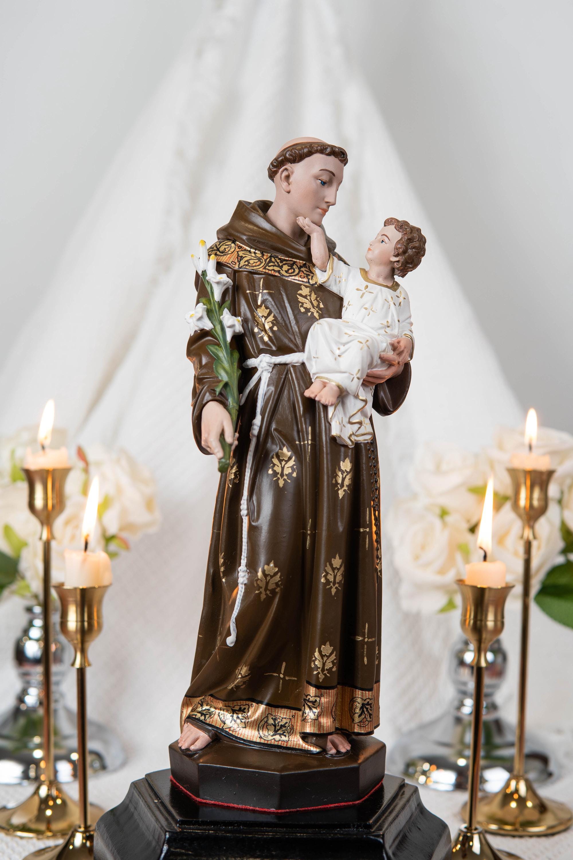 Saint Anthony Statue Holding Baby Jesus - Catholic Altar Decor, Religious Statues Catholic, Home Decor Gift, Catholic Gifts, Saint Statues
