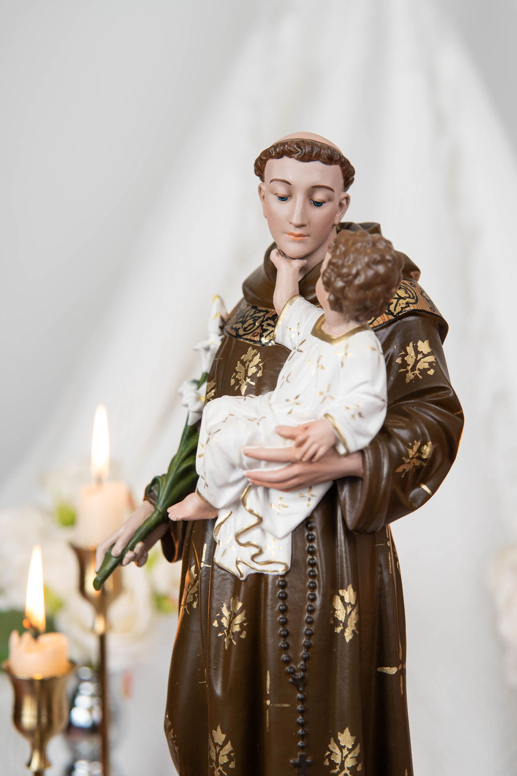 Saint Anthony Statue Holding Baby Jesus - Catholic Altar Decor, Religious Statues Catholic, Home Decor Gift, Catholic Gifts, Saint Statues