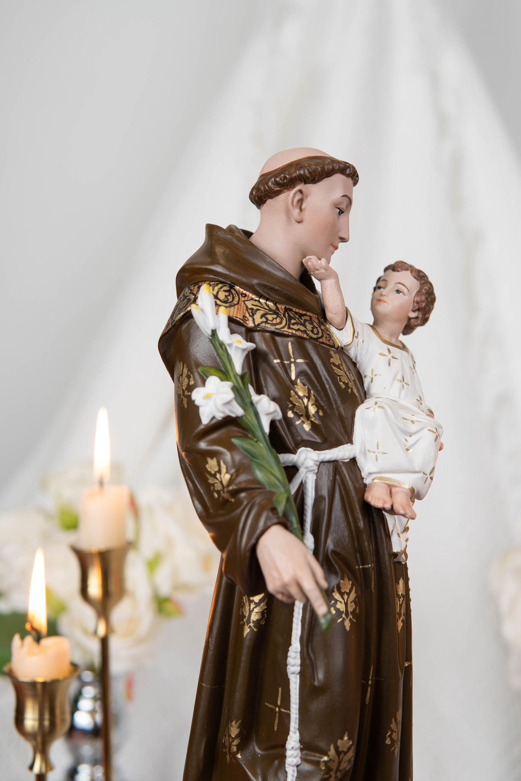 Saint Anthony Statue Holding Baby Jesus - Catholic Altar Decor, Religious Statues Catholic, Home Decor Gift, Catholic Gifts, Saint Statues