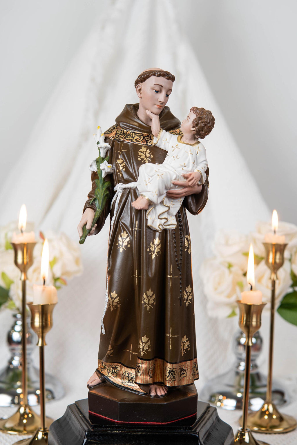 Saint Anthony Statue Holding Baby Jesus - Catholic Altar Decor, Religious Statues Catholic, Home Decor Gift, Catholic Gifts, Saint Statues