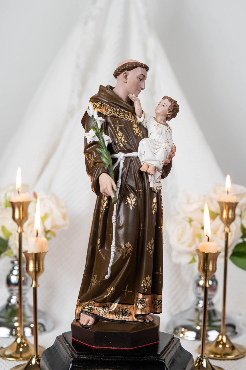 Saint Anthony Statue Holding Baby Jesus - Catholic Altar Decor, Religious Statues Catholic, Home Decor Gift, Catholic Gifts, Saint Statues