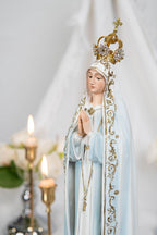 Hand Painted Our Lady of Fatima Virgin Mary Statue - Mother Mary Catholic Decor Religious Figurine Catholic Gifts & Gifts for Catholic Women