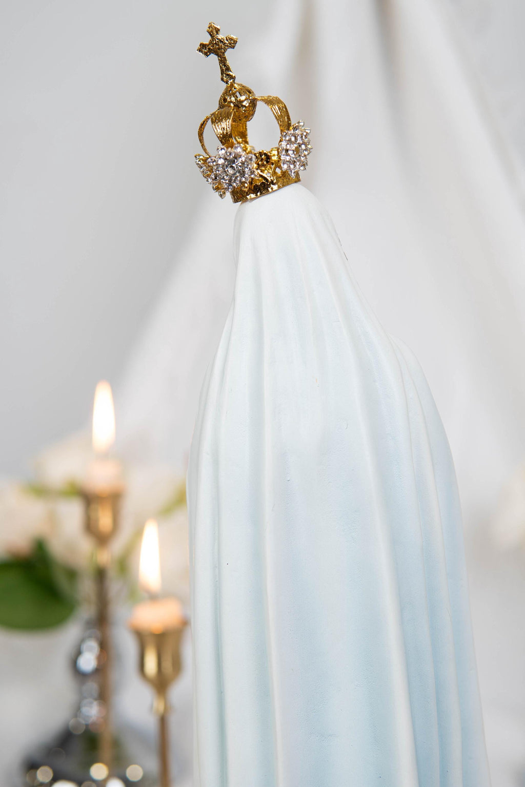 Hand Painted Our Lady of Fatima Virgin Mary Statue - Mother Mary Catholic Decor Religious Figurine Catholic Gifts & Gifts for Catholic Women